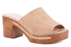 Klapki drewniaki na obcasie Łukbut 24520-3-L-292