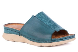 Płaskie klapki damskie zielone Łukbut 21070-3-L-673