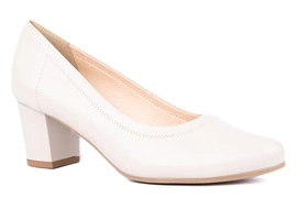 Klasyczne czółenka damskie, kremowe Łukbut 21370-3-J-584