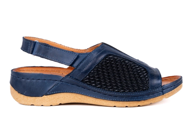 Sandały damskie  na wysokie podbicie i tęgie stopy , ochraniające haluks Łukbut 15460-3-L-436 