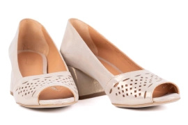 Złote czółenka z odkrytym noskiem  21690-3-L-491