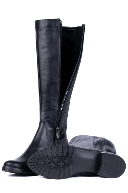 Kozaki damskie skórzane na szerszą łydkę Łukbut 29530-3-Z-001