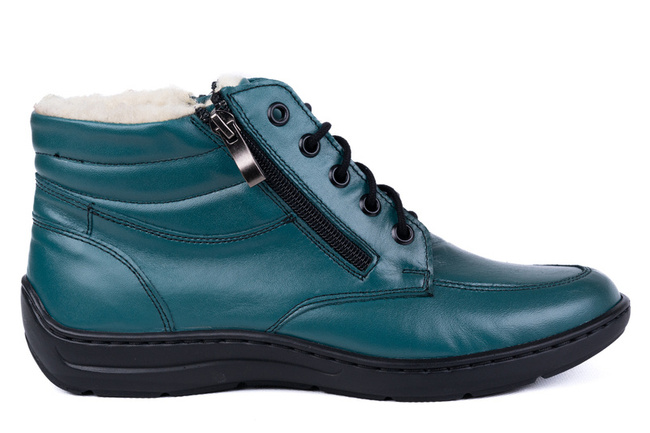 Trzewiki damskie, ocieplone naturalną owczą wełną Łukbut 07240-3-Z-435