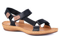 Sportowe sandały damskie  na rzepy , w czarnym kolorze Łukbut 06360-3-L-100