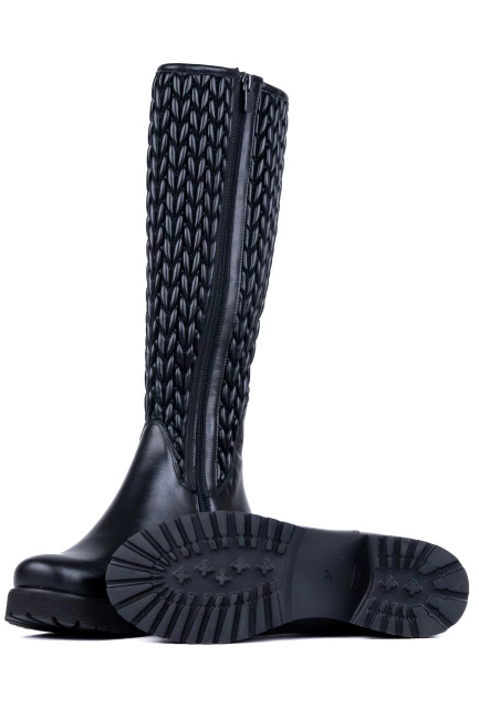 Kozaki damskie skórzane na szerszą łydkę Łukbut 29220-3-Z-001