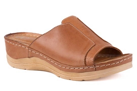 Klapki damskie na platformie brązowe Łukbut 1833