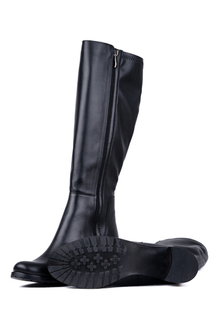 Kozaki damskie skórzane na szerszą łydkę Łukbut 29220-3-Z-001