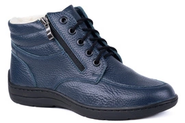 Trzewiki damskie , ocieplone naturalną owczą wełną granat Łukbut 07240-3-Z-551