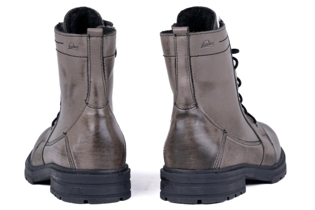 Ciepłe trapery w szarym kolorze Łukbut 6140-3-Z-035