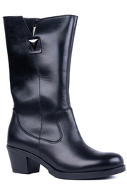 Kozaki damskie czarne z ozdobą Łukbut 677