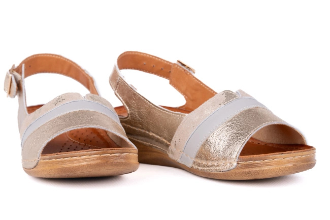 Komfortowe sandały damskie , komfortowe na tęższe stopy Łukbut 11040-3-L-444