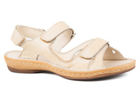 Sportowe sandały damskie  na rzepy beżowe Łukbut 06370-3-L-242