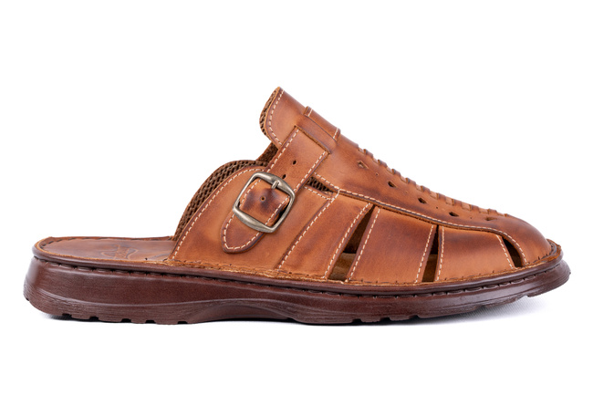 Brązowe klapki męskie Łukbut 9610-4-L-002