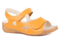 Sandały damskie na szersze stopy bezowe  komfortowe Łukbut  16420-3-L-022