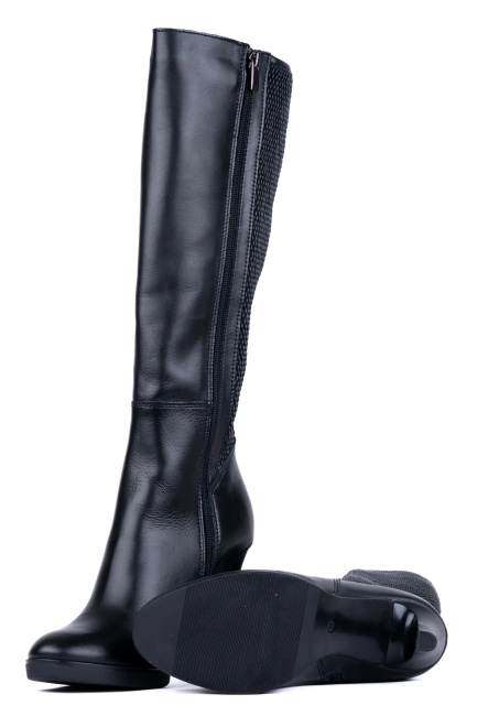 Kozaki damskie skórzane na szerszą łydkę Łukbut 29300-3-Z-001 