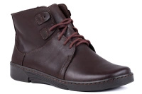 Lekkie skórzane trzewiki damskie,brązowe Łukbut 18160-3-Z-287