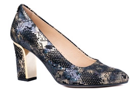 Skórzane czółenka damskie na słupku Łukbut 23190-3-J-687