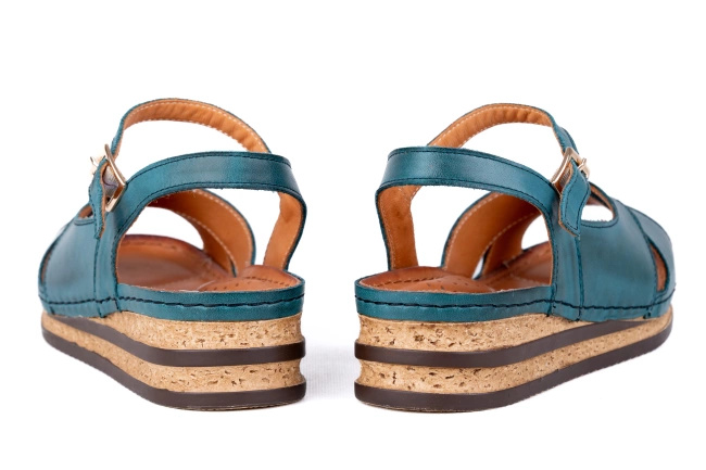 Sandały damskie na koturnie Łukbut 24800-3-L-435