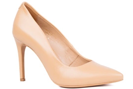 Skórzane szpilki damskie beżowe Łukbut 24190-3-J-585