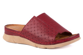 Płaskie klapki damskie bordowe Łukbut 21070-3-L-209