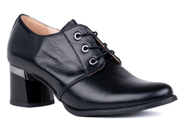 Czółenka na klocku klasyczne czarne Łukbut 21870-3-J-601