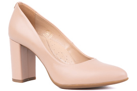 Klasyczne czółenka damskie beżowe Łukbut 24220-3-J-592