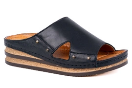 Klapki damskie na koturnach z ćwiekami 22670-3-L-100