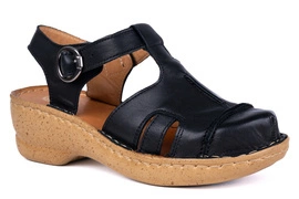 Sandały damskie na platformie Łukbut 656 CZARNY (001)