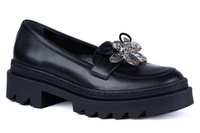 Czarne mokasyny damskie Łukbut 21520-J-3-100 