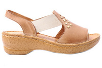 Sandały damskie komfortowe beżowe Łukbut 1750