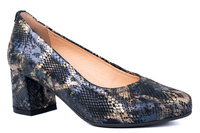 Skórzane czółenka damskie na słupku Łukbut 23160-3-J-687 