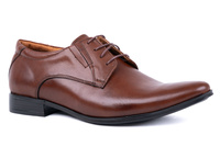 Klasyczne brązowe wizytowe półbuty męskie Łukbut 21180-4-J-003