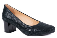 Skórzane czółenka damskie na słupku Łukbut 23160-3-J-FOLIA 