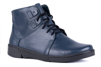 Lekkie skórzane trzewiki damskie granatowe Łukbut 18160-3-Z-352 