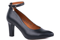 Skórzane czółenka damskie na słupku Łukbut 24990-4-J-001 