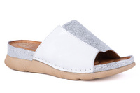 Płaskie klapki damskie biale Łukbut 21070-3-L-667 