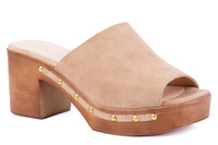 Klapki drewniaki  na obcasie Łukbut 24520-3-L-292