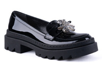 Czarne mokasyny damskie Łukbut 21520-601