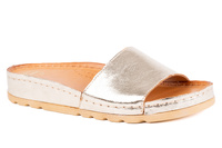 Klapki damskie złote z połyskiem Łukbut 15450-3-L-626 