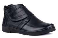 Lekkie skórzane czarne trzewiki damskie Łukbut 6760-3-Z-100 