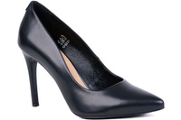  Skórzane szpilki damskie czarne Łukbut 24190-3-J-100 