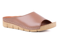 Płaskie klapki  w kolorze brązowym damskie Łukbut 14340-3-L-153 