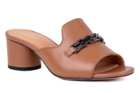 Eleganckie klapki na obcasie Łukbut 26960-3-L-040 