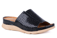 Płaskie klapki damskie czarne Łukbut 21070-3-L-674 