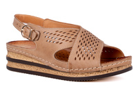 Sandały damskie na koturnie Łukbut 1616P-3-L-050 