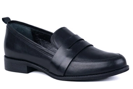 Czarne mokasyny damskie Łukbut 24660-3-J-100 