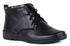 Trzewiki damskie  w czarnym kolorze Łukbut 19060-3-Z-100 