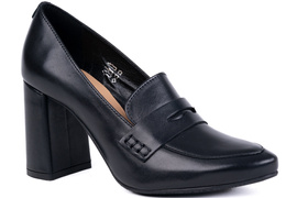 Czółenka damskie na słupku czarne Łukbut 24230-3-J-100